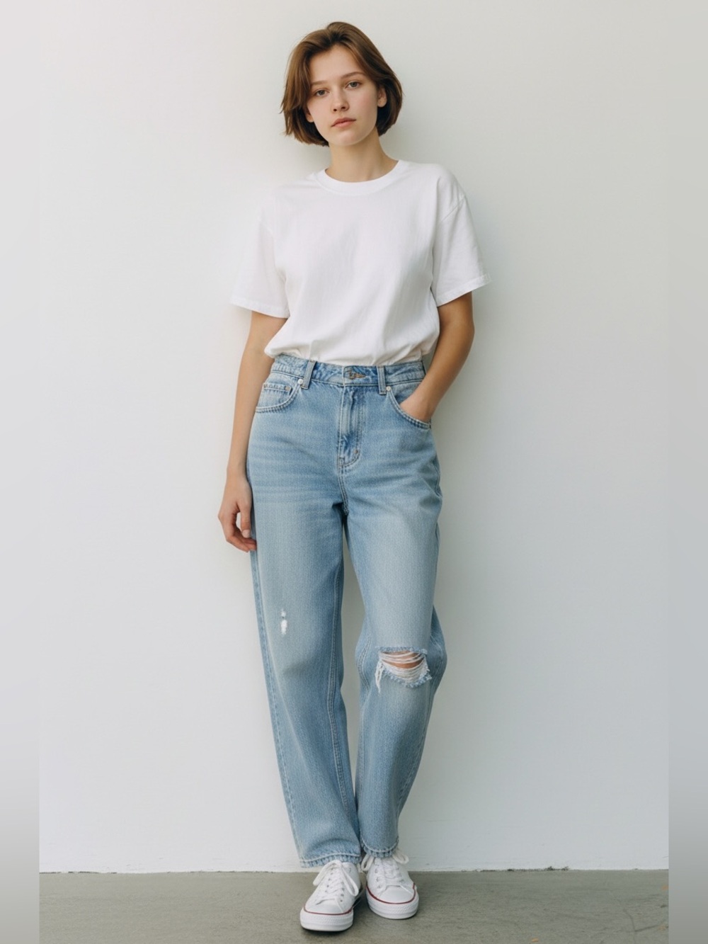 NWT Judy Blue High Waist Distressed Straight Leg Jeans Size 13 / 31